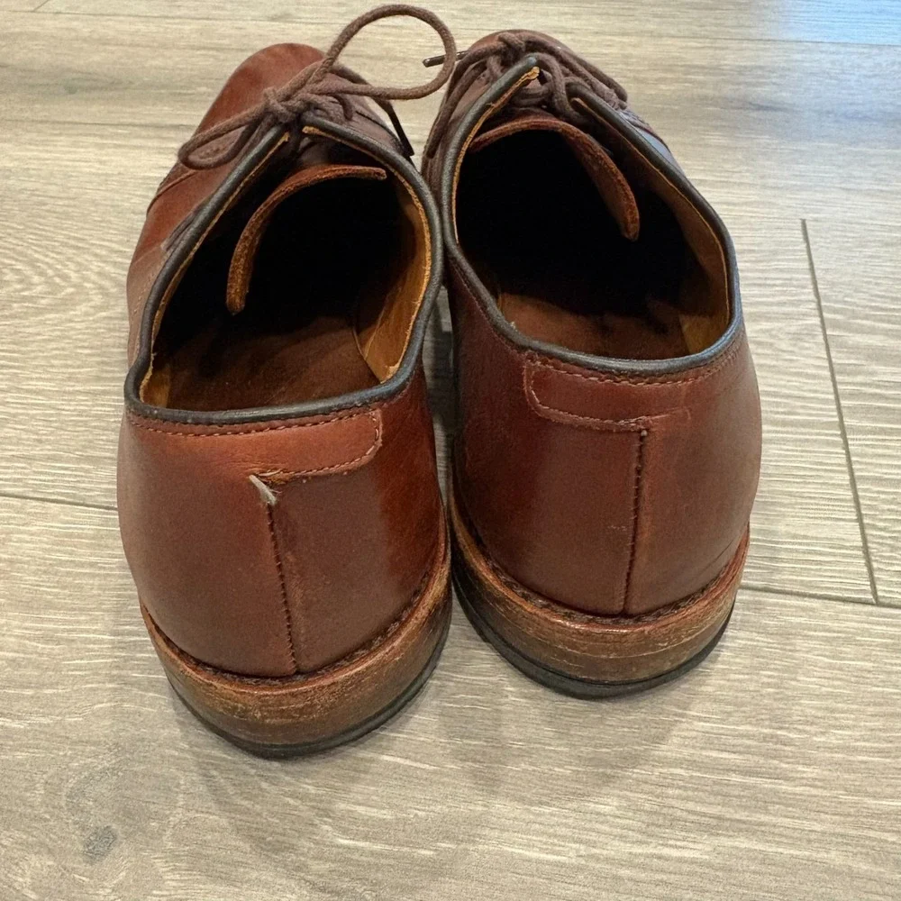 Allen Edmonds Mens Tan Brown Cap Toe Lace Up Classic Leather Dress Shoes Sz 9.5D
